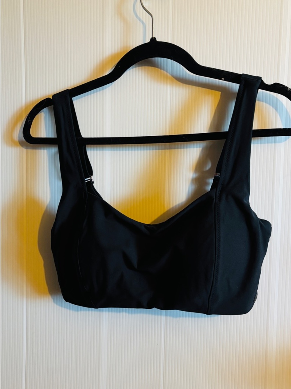 Black Supportive Bikini Top with Wide Straps